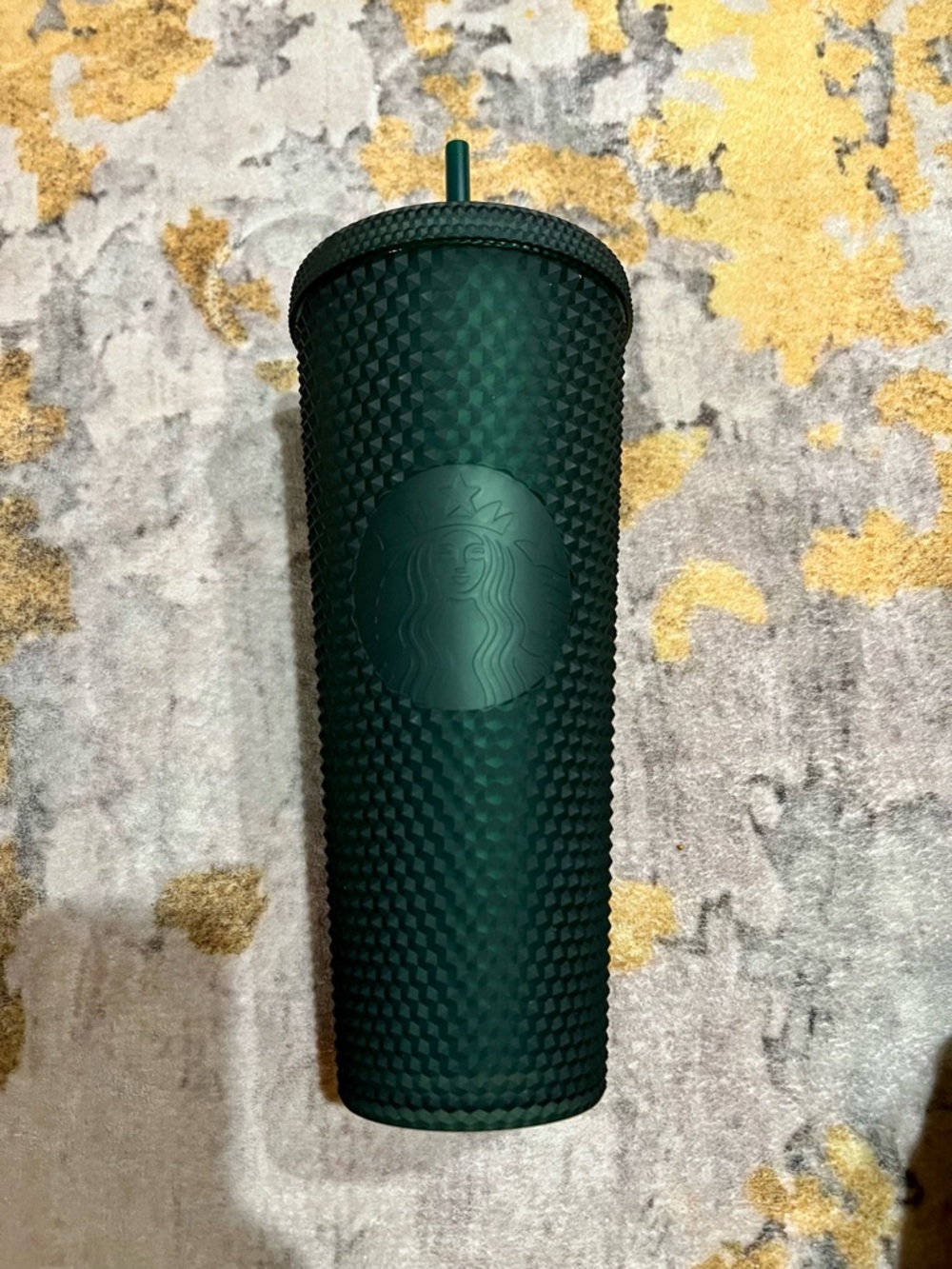 Starbucks Dark Green Studded Tumbler with Straw